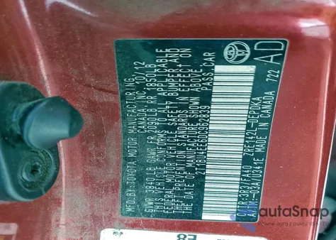 2013 Toyota Corolla Base z USA, uszkodzony, nr VIN 2T1BU4EE6DC962839